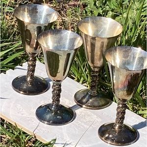 Set of Four Vintage Roma Silver Plate Goblets!!
